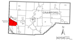 Map of North Shenango, Crawford County, Pennsylvania Highlighted